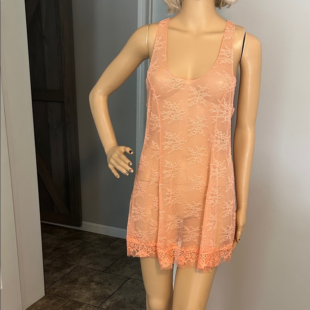 Free People Intimately Peach Lace Chemise